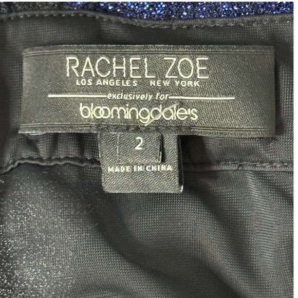 Rachel Zoe Marianne Blue Metallic Wide Leg Sleeveless Jumpsuit Size 2 - Picture 12 of 13